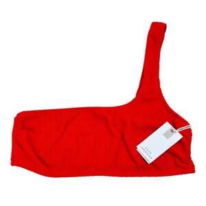 Good American One Shoulder Always Fits Bikini Top ,Bright Poppy, Size 5/6, 2X/3X